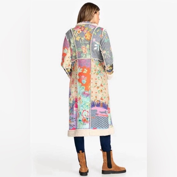 Johnny Was Biya Dreamer Patchwork Fleece Trim Jacket - Picture 3 of 9